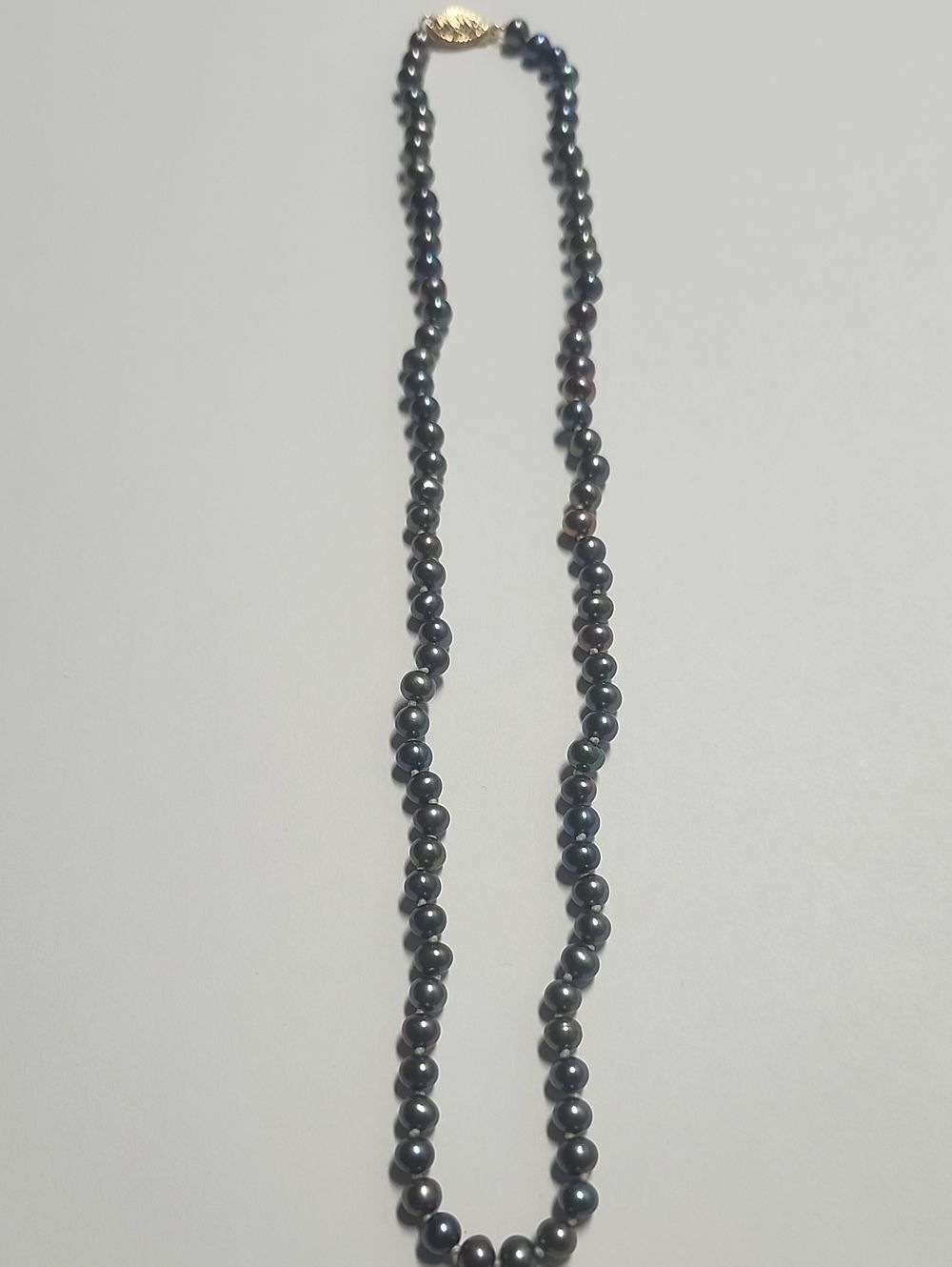 14K Black Pearl Bead Necklace - Elegant Women's Jewelry Real Pearls